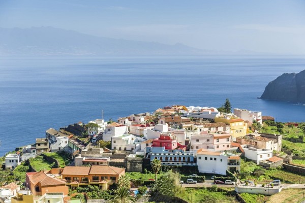 Typical Canary village on the cape of La Gomera island