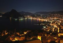 Ticino, Svájc mediterrán régiója éjszaka