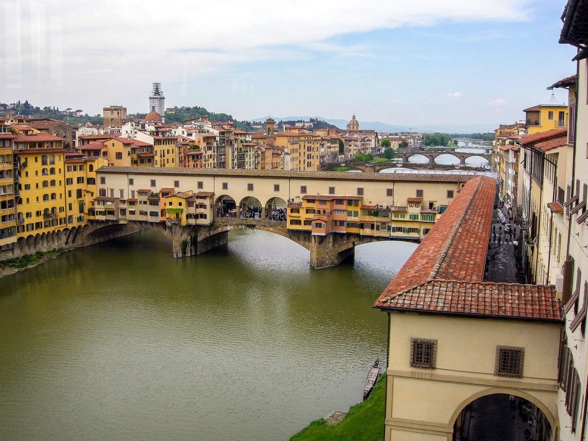 Ponte Vecchion Vasari folyosó részlete Firenzében